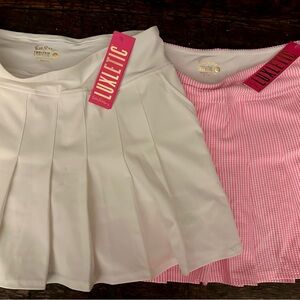 Pink & White Lilly Pulitzer Luxletic Seersucker Skort NWT - Size 4